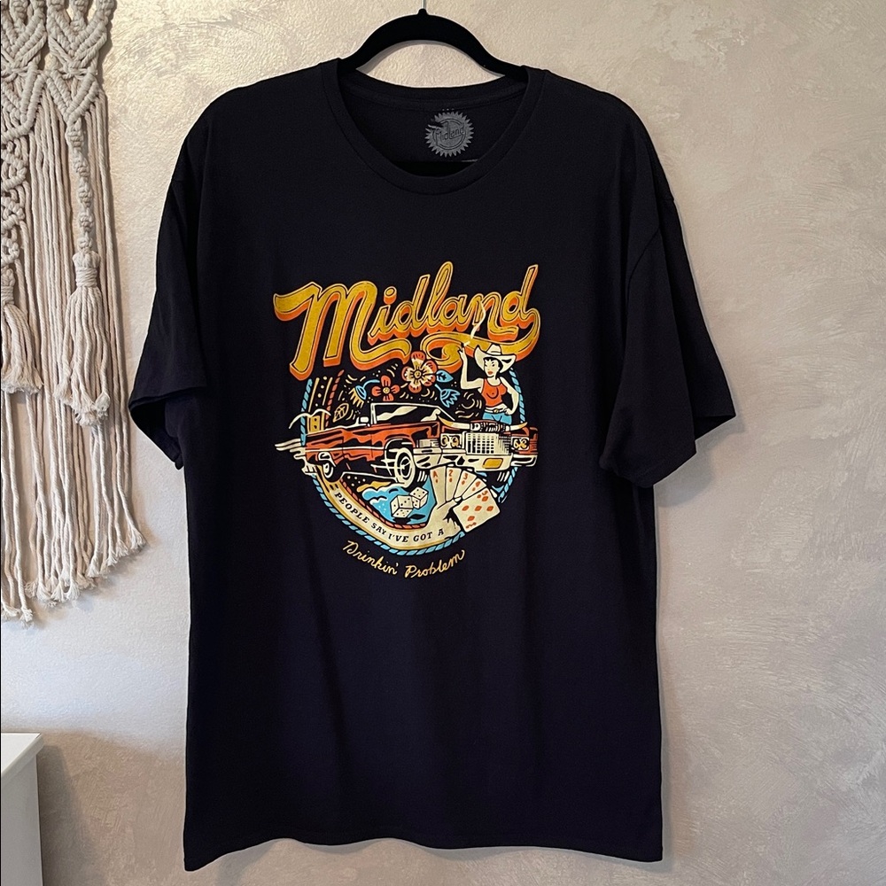 Official Midland Merchandise Black Graphic T-Shirt